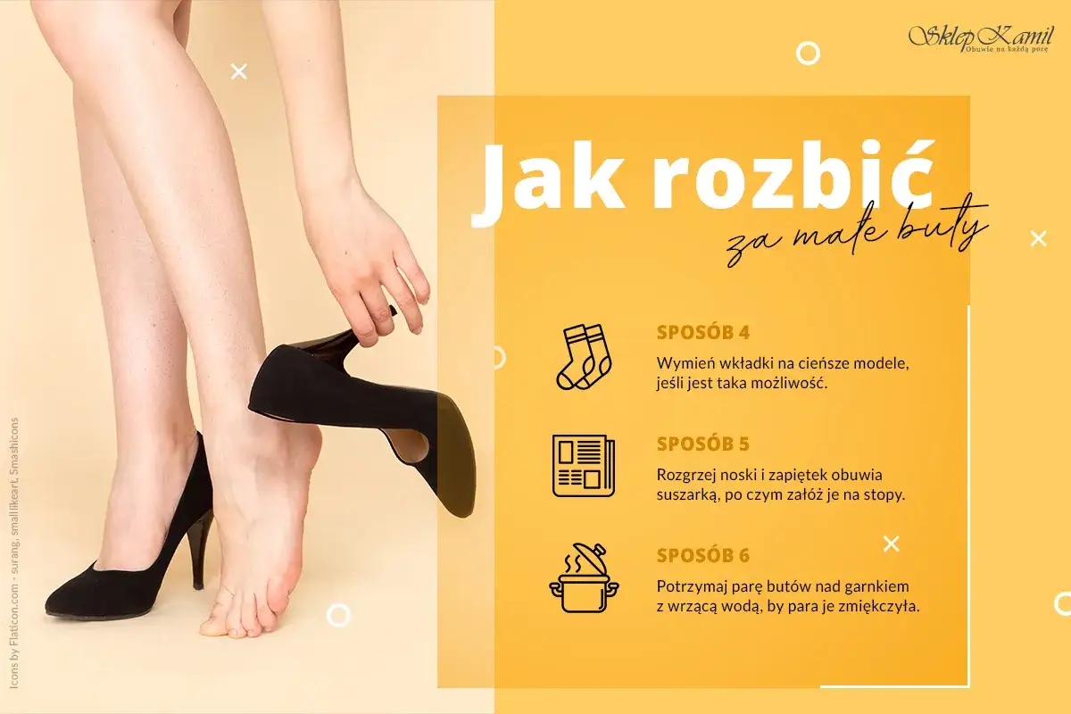 Jak rozchodzić buty, gdy są za małe? Wymień wkładki, użyj suszarki lub pary z wrzątku.
